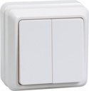 ABB Eva 554-011500-202 Выключатель двухклавишный (10 А, в сборе, IP54, о/у, серый)