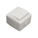 ABB Eva 554-011500-203 Выключатель двухклавишный (10 А, в сборе, IP54, подсветка, о/у, серый)