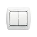 ABB Tuna 502-010202-211 Выключатель двухклавишный (10 А, в сборе, проходная, с/у, белый)