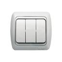 ABB Tuna 502-010202-254 Выключатель трехклавишный (10 А, в сборе, с/у, белый)