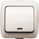 ABB Tuna 502-010303-210 Переключатель одноклавишный (10 А, подсветка, в сборе, с/у, кремовый)