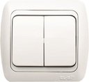 ABB Tuna 502-011010-203 Выключатель двухклавишный (10 А, в сборе, подсветка, с/у, серый)
