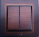 ABB Zena 609-012900-202 Выключатель двухклавишный (10 А, под рамку, с/у, орех темный)