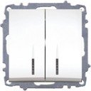 ABB Zena 609-010200-203 Выключатель двухклавишный (10 А, под рамку, подсветка, с/у, белый)