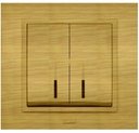 ABB Zena 609-012700-203 Выключатель двухклавишный (10 А, под рамку, подсветка, с/у, дерево)