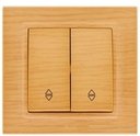 ABB Zena 609-012700-211 Выключатель двухклавишный (10 А, под рамку, проходная, с/у, дерево)