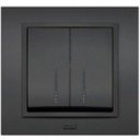 ABB Zena 609-011100-203 Выключатель двухклавишный (10 А, под рамку, подсветка, с/у, дымчатый)