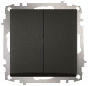 ABB Zena 609-011100-211 Выключатель двухклавишный (10 А, под рамку, проходная, с/у, дымчатый)