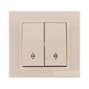 ABB Zena 609-010300-211 Выключатель двухклавишный (10 А, под рамку, проходная, с/у, кремовый)