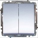 ABB Zena 609-011000-202 Выключатель двухклавишный (10 А, под рамку, с/у, серый)