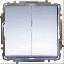 ABB Zena 609-011000-211 Выключатель двухклавишный (10 А, под рамку, проходная, с/у, серый)