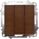 ABB Zena 609-012900-254 Выключатель трехклавишный (10 А, под рамку, с/у, орех темный)