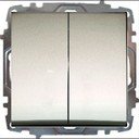 ABB Zena 609-011400-202 Выключатель двухклавишный (10 А, под рамку, с/у, титан)