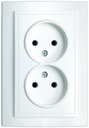 ABB Zena 500-010200-908 Розетка двойная (10 А, в сборе, с/у, без з/к, белый)
