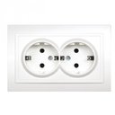 ABB Zena 500-010200-907 Розетка двойная (10 А, в сборе, с/у, з/к, белый)
