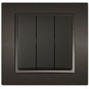 ABB Zena 500-011100-254 Выключатель трехклавишный (10 А, в сборе, с/у, дымчатый)