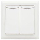 ABB Zena 500-012500-203 Выключатель двухклавишный (10 А, в сборе, подсветка, с/у, жемчужный)