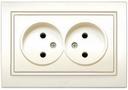 ABB Zena 500-012500-907 Розетка двойная (10 А, в сборе, с/у, з/к, жемчужный)