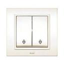 ABB Zena 500-010300-211 Выключатель двухклавишный (10 А, в сборе, проходная, с/у, кремовый)