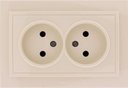 ABB Zena 500-010300-908 Розетка двойная (10 А, в сборе, с/у, без з/к, кремовый)