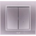 ABB Zena 500-011000-202 Выключатель двухклавишный (10 А, в сборе, с/у, серый)