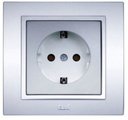 ABB Zena 500-011000-217 Розетка (10 А, в сборе, с/у, з/к, платина)