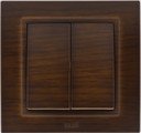 ABB Zena 500-012900-202 Выключатель двухклавишный (10 А, в сборе, с/у, орех темный)