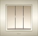 ABB Zena 500-011400-254 Выключатель трехклавишный (10 А, в сборе, с/у, титан)