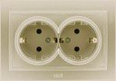 ABB Zena 500-011400-907 Розетка двойная (10 А, в сборе, с/у, з/к, титан)