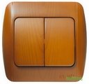 ABB Zirve 501-010801-202 Выключатель двухклавишный (10 А, в сборе, с/у, дуб)