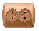 ABB Zirve 501-000801-907 Розетка двойная (10 А, в сборе, с/у, з/к, дуб)