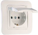 ABB Zirve 501-000303-218 Розетка (10 А, в сборе, крышка, с/у, з/к, кремовый)