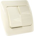 ABB Zirve 501-010303-202 Выключатель двухклавишный (10 А, в сборе, с/у, кремовый)