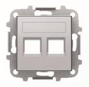 ABB Sky Niessen 2CLA851820A1301 Крышка с суппортом розетки компьютерной/телефонной (2хRJ45/RJ12, серебро)