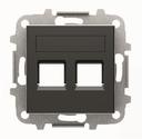 ABB Sky Niessen 2CLA851820A1501 Крышка с суппортом розетки компьютерной/телефонной (2хRJ45/RJ12, черная)