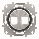ABB Sky Moon 2CLA861820A1501 Крышка розетки телефонной/компьютерной (2хRJ12/RJ45, хром/черное стекло)