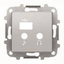 ABB Sky Niessen 2CLA856830A1301 Крышка розетки телекоммуникационной (2х3.5 Jack + USB, серебро)