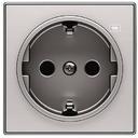 ABB Sky Niessen 2CLA858880A1401 Накладка розетки SCHUKO с контрольной подсветкой (2P+E, линза, нержавеющая сталь)