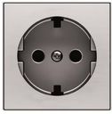 ABB Sky Niessen 2CLA858890A1401 Накладка розетки "плоской" SCHUKO (2P+E, нержавеющая сталь)
