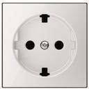 ABB Sky Niessen 2CLA858890A2101 Накладка розетки "плоской" SCHUKO (2P+E, белое стекло)