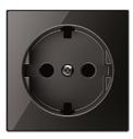 ABB Sky Niessen 2CLA858890A2501 Накладка розетки "плоской" SCHUKO (2P+E, черное стекло)