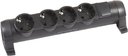 Legrand 694606 "Комфорт" Сетевой фильтр 4-местный без шнура (с/з, 16 А, 3500 Вт, поворотный блок, черный)