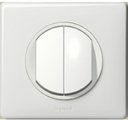 Legrand Celiane 696923 Переключатель двухклавишный (10 А, IP21, в сборе, с/у, слоновая кость)