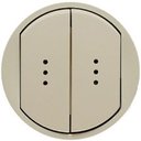 Legrand Celiane 696930 Переключатель двухклавишный (10 А, IP21, подсветка, в сборе, с/у, бежевый)