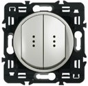 Legrand Celiane 696910 Переключатель двухклавишный (10 А, IP21, подсветка, под рамку, с/у, белый)