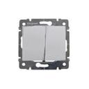 Legrand Valena 696844 Выключатель 2-клавишный (10 А, под рамку, с/у, алюминий)