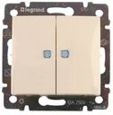 Legrand Valena 695606 Выключатель 2-клавишный (10 А, под рамку, с/у, с подсветкой, бежевый)