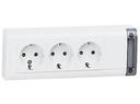 Legrand 050625 Розетка тройная с заземляющим контактом (16 А, в сборе, о/у, шторки, белая)