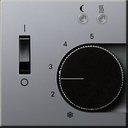 Gira E22 1494203 Терморегулятор для теплых полов с контрольной лампой (10 А, 230 В, под рамку, с/у, алюминий)