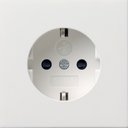 Gira F100 0453112 Розетка SCHUKO с заземляющим контактом (16 А, шторки, под рамку, скрытая установка, белая глянцевая)